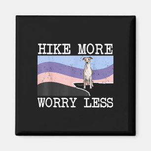 Whippet wandern mehr sorgen weniger Grafik Wandern Magnet