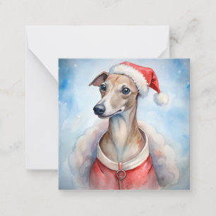 Whippet-Weihnachtskarte - Festive Feiertage Mitteilungskarte