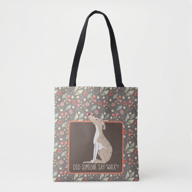 WHIPPET Will einen Walk Tote Bag Tasche (Vorderseite)