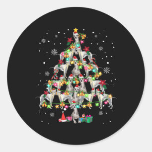 Whippets Christmas Tree Funny Whippets Lover Chris Runder Aufkleber