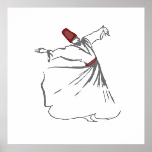 Whirling Dervish - Maroon Red Poster
