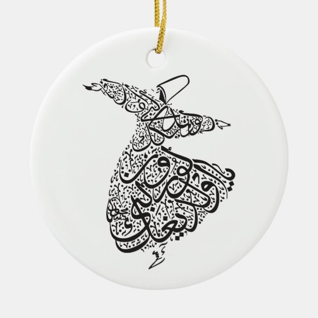 Whirling Derwisch Keramik Ornament (Vorne)