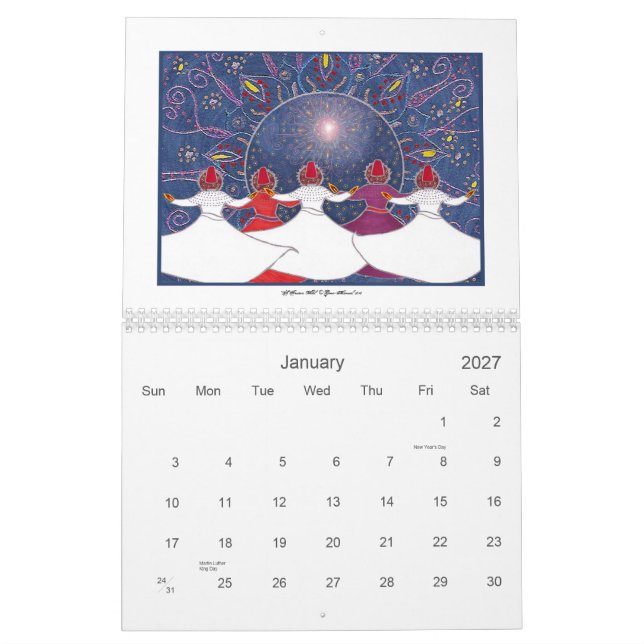 Whirling Kalender der Kunst-2011 (Jan 2027)