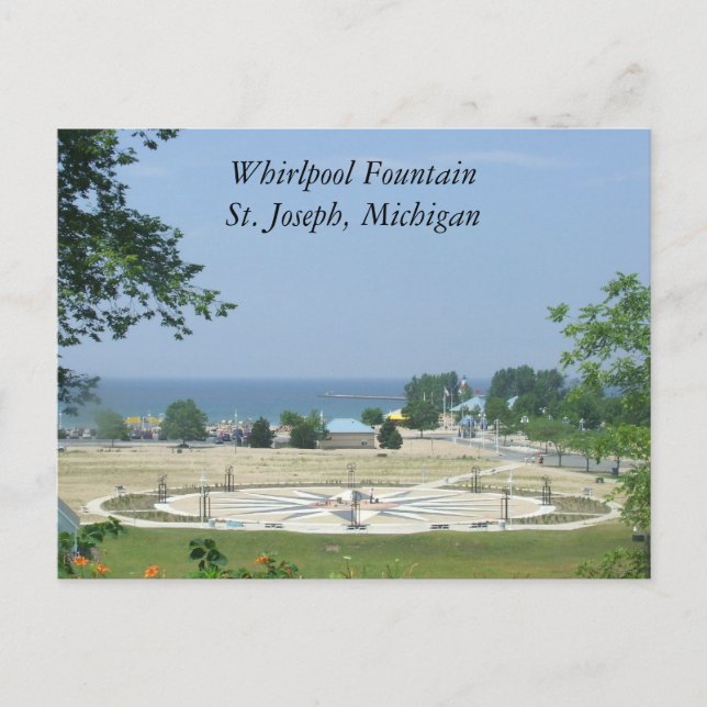 Whirlpool Fountain St Joseph, Michigan MI Postkarte (Vorderseite)
