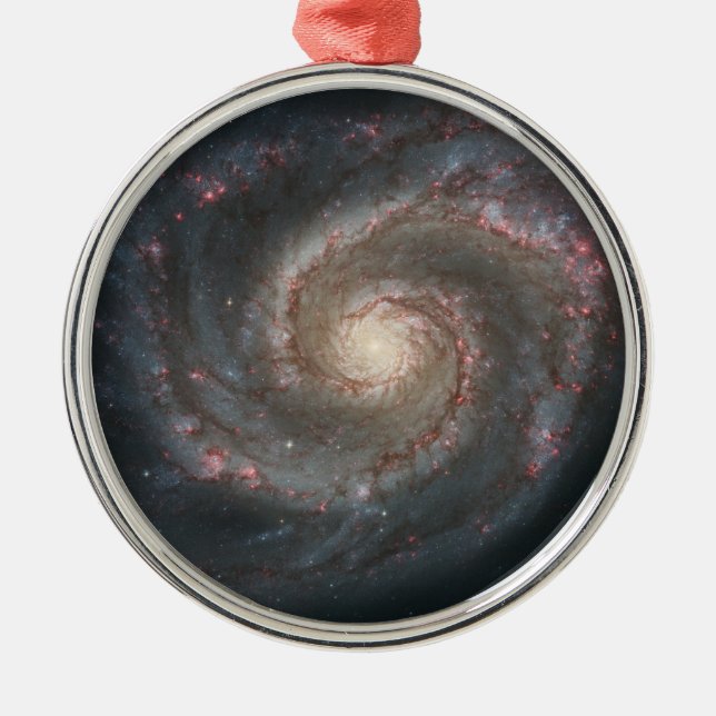Whirlpool Galaxy (Space) (Universe) (Messier 51A) Ornament Aus Metall (Vorne)