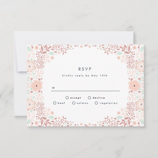 Whirlwind Bloral Wedding RSVP Card Karte (Vorderseite)