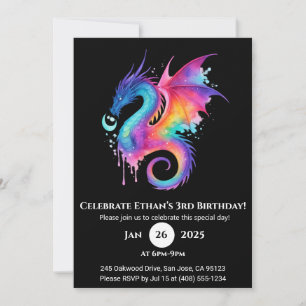 Whirlwind Galaxy Dragon Einladung Geburtstag