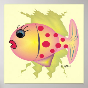 Whisistisches Fischplakat Kunst, Dichtung und Musi Poster