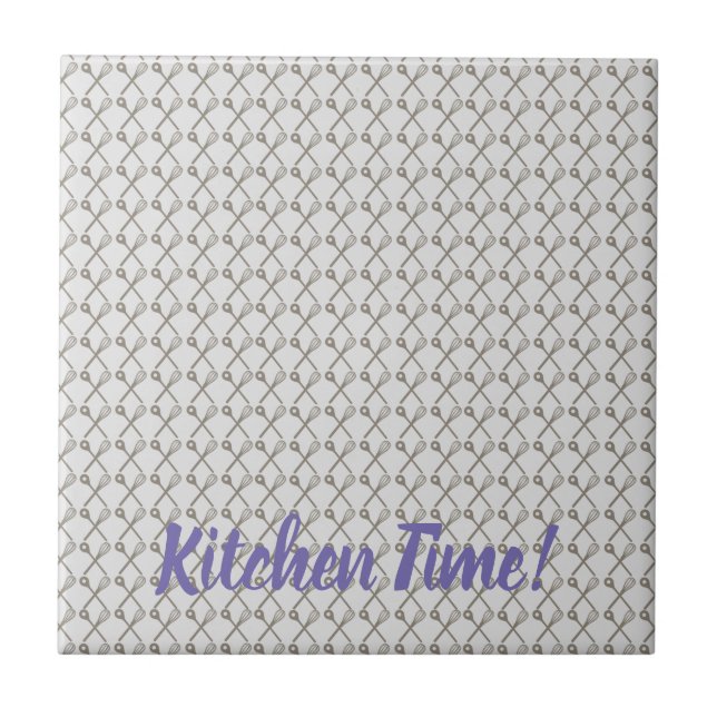 Whisk and Cooking Spoon Muster für Köche in der Kü Fliese (Vorderseite)