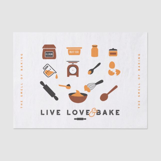 Whisk & Bake Delight: Küche Backwaren Essentials Seidenpapier (Vorderseite)