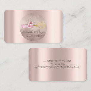 Whisk Flowers Rose Gold Kreis  Visitenkarte