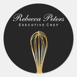 Whisk (Gold) | Kulinarischer Meister Runder Aufkleber