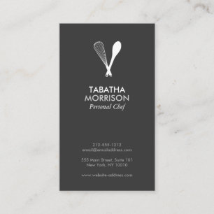 WHISK MODERNE & SPOON sur DK GRAY Carte de visite