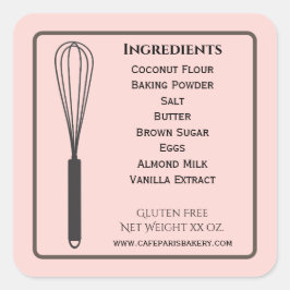 Whisk Pink Boulangerie Produits Étiquettes Ingrédi