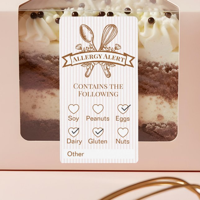 Whisk Spoon Bakery Allergy Alert Baked Goods Food (Whisk Spoon Bakery Allergy Alert Baked Goods Food Label)