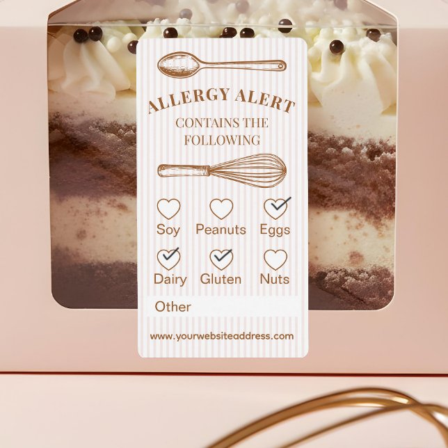 Whisk Spoon Bakery Allergy Alert Baked Goods Food (Whisk Spoon Bakery Allergy Alert Baked Goods Food Label)