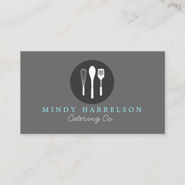 WHISK SPOON SPATULA LOGO 5 für Bäckerei, Catering Visitenkarte (Vorderseite)