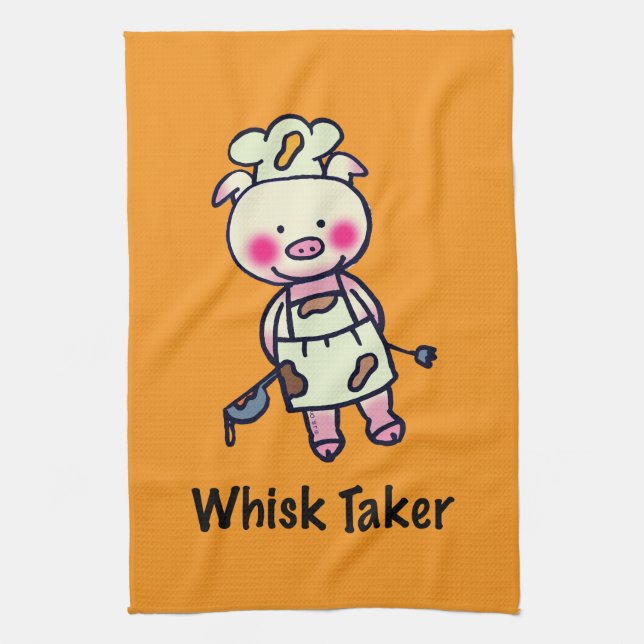 Whisk Taker Pig - Funny Koch Design Geschirrtuch (Vertikal)