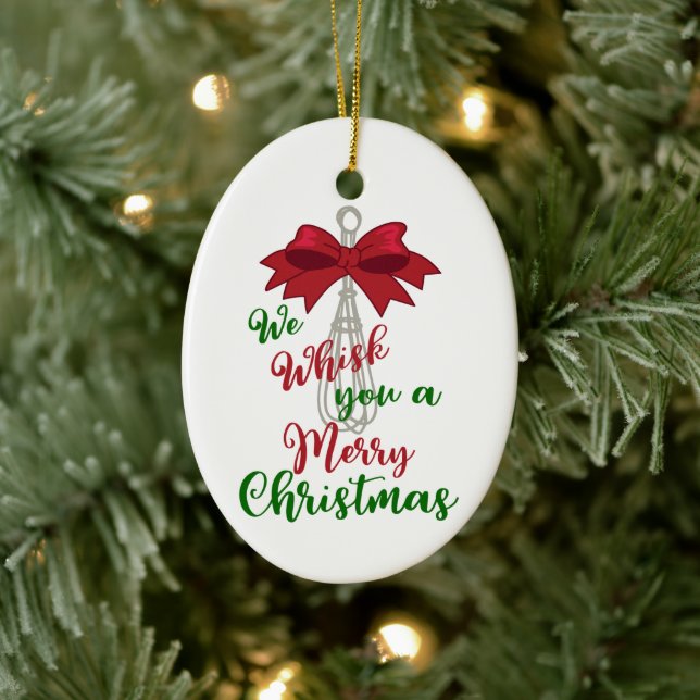 Whisk You Frohe Christmas Keramik Ornament (Baum)
