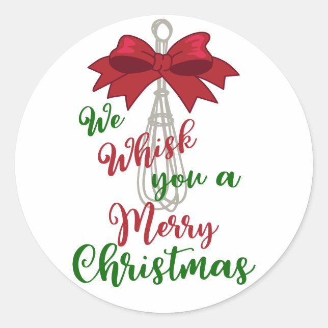 Whisk You Frohe Christmas Runder Aufkleber (Vorderseite)