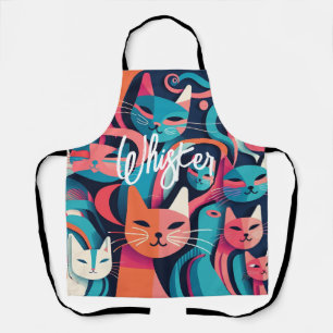 "Whisker Cats" Abstrakte Vector Print-Schürze Schürze