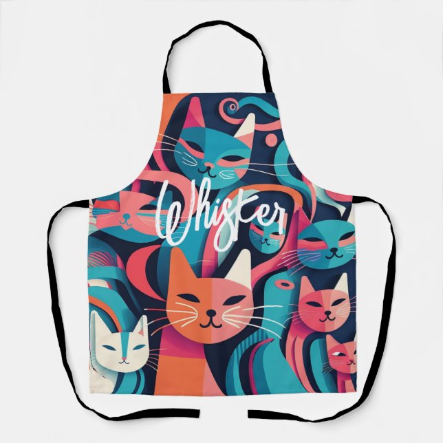 "Whisker Cats" Abstrakte Vector Print-Schürze Schürze (Vorderseite)