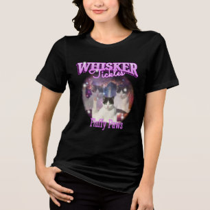 WHISKER-Knöpfe und schnörkellose Pfoten Tri-Blend Shirt