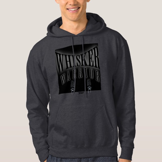 "Whisker Warrior" mit kratzigen Pfoten witzigen De Hoodie (Vorderseite)
