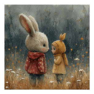 Whisker Wonderland: Ein bisschen Whimsy Bunny Poster