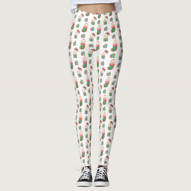 "Whisker Wonderland" Leggings de Noël (Devant)