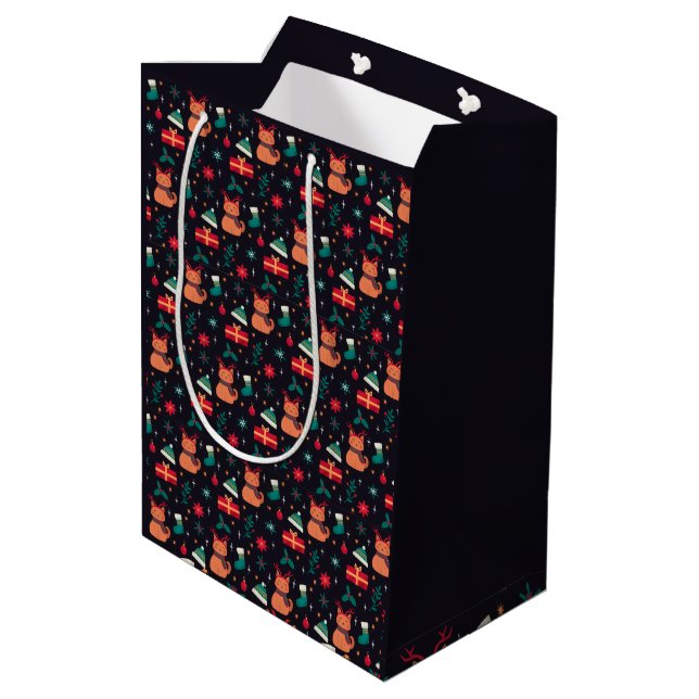 Whisker Wonderland Mittlere Geschenktüte (Rückseite Schrägansicht)