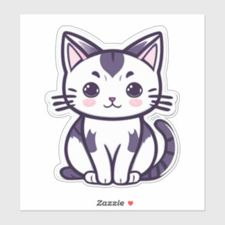 "Whisker Wonderland: Niedliches Katzencharakterdes Aufkleber