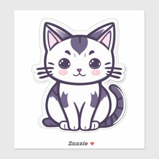 "Whisker Wonderland: Niedliches Katzencharakterdes Aufkleber (Blatt)