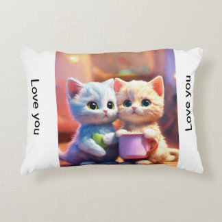"Whiskerbe Bliss: Adorable Baby Cat Couple Kissen