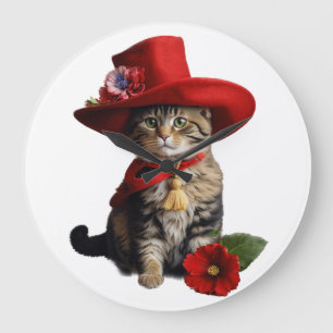 "Whiskered Watcher : horloge murale de chat"