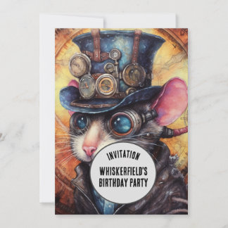 Whiskerfield Steampunk Tierischer Individuelle Nam Einladung