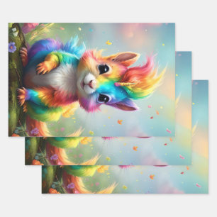 Whiskers des Staunens: Das Regenbogen-Einhorn-Eich Geschenkpapier Set
