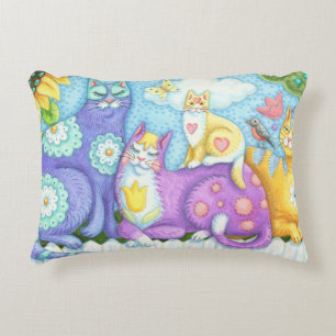 Whiskers Et Purrs Folk Art CAT ACCENT COUSSIN