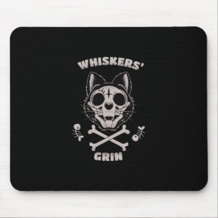 Whiskers Grinsen Katze Fishbone Art Aufkleber Mousepad