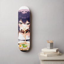 Whiskers noodlicious : Anime Cat Girl Skateboard