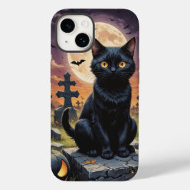 Whiskers of the Witching Hour - Black Cat Case-Mate iPhone 14 Hülle
