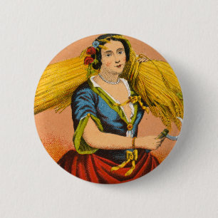Whiskey Advertising Label, Circa 1860. Button