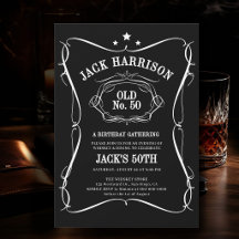 Whiskey Black White Label Old No. 50. Geburtstag