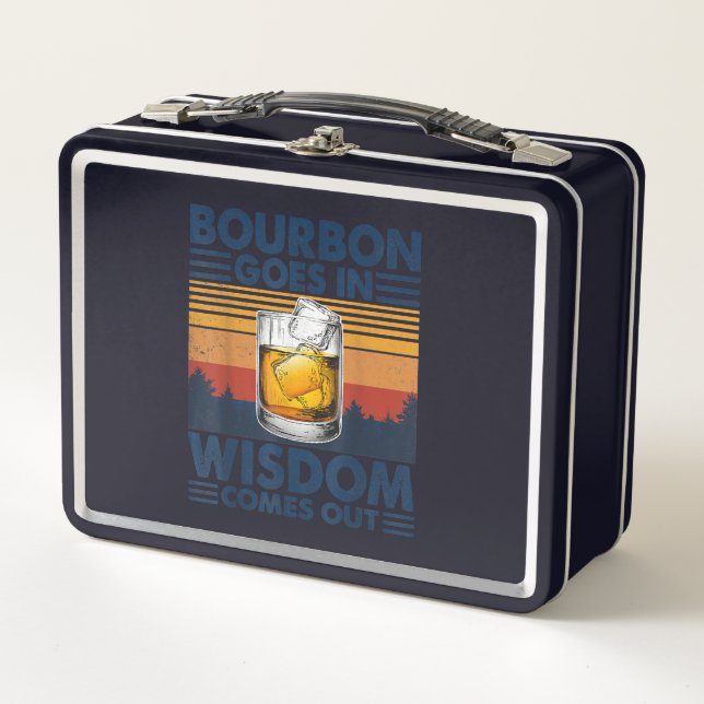 Whiskey Bourbon geht in Weisheit hervor Metall Brotdose (Vorderseite)