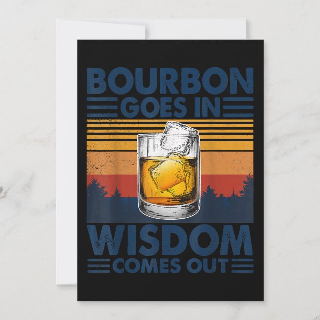 Whiskey Bourbon geht in Weisheit kommt heraus Dankeskarte (Vorderseite)