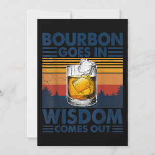 Whiskey Bourbon geht in Weisheit kommt heraus Dankeskarte