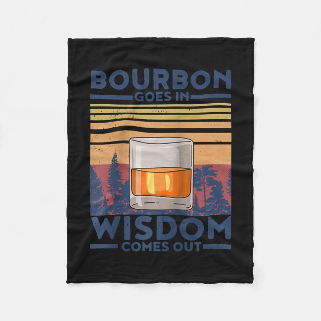 Whiskey Bourbon geht in Weisheit kommt heraus Fleecedecke (Vorderseite)