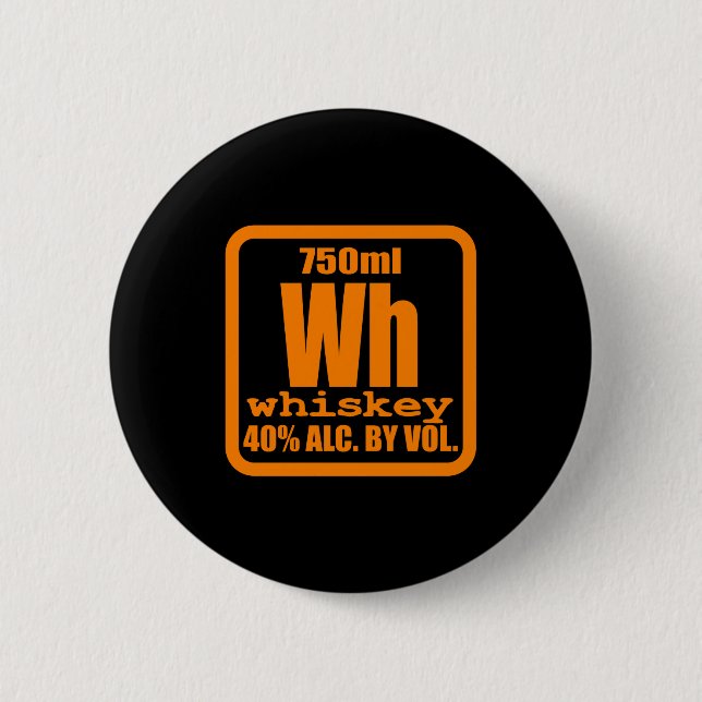 Whiskey Bourbon Hilft Alkohol TShirt Geschenk Button (Vorderseite)