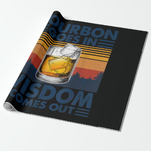 Whiskey Bourbon kommt herein Weisheit kommt heraus Geschenkpapier