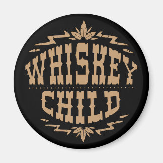 WHISKEY CHILD - Magnet noir avec logo de récolte d